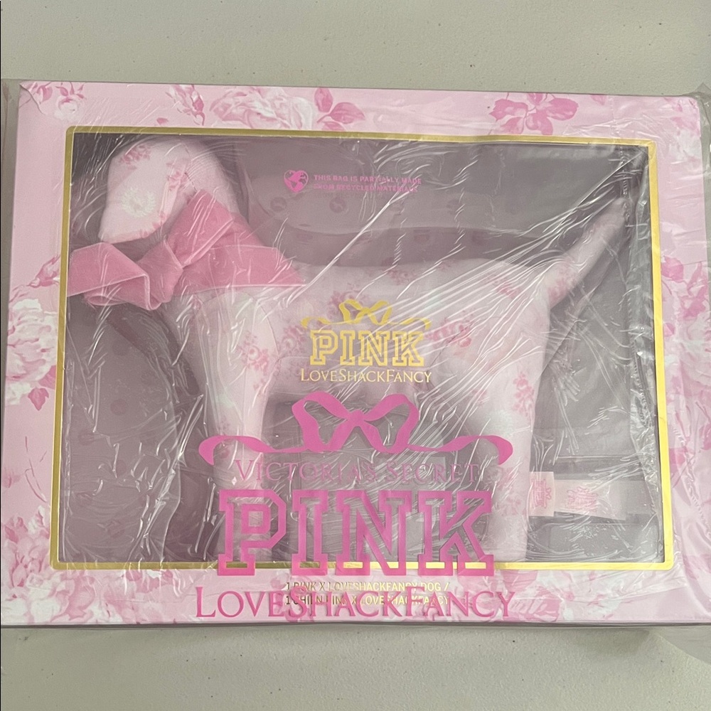 PINK Victoria's Secret Floral Plush Dog - Picture 1 of 1